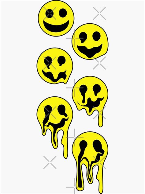 Melting Smileys Sticker For Sale By Shayli Kipnis Redbubble