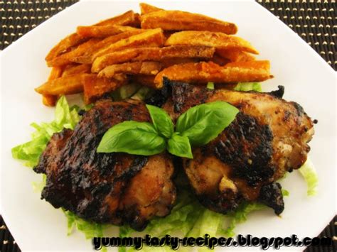 Yummy Tasty Recipes Grilled Little Chicken With Sweet Potato