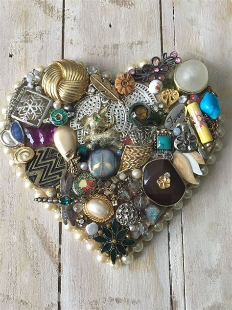 Repurposed Jewelry Heart Old Jewelry Crafts Costume Jewelry Crafts