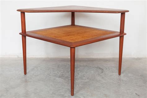 Danish Coffee Corner Table In Teak And Cane By Peter Hvidt For France