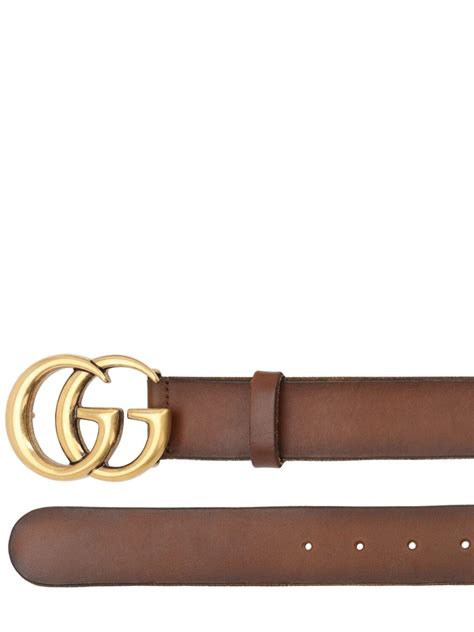 Gucci 40mm Gg Leather Belt In Brown Lyst