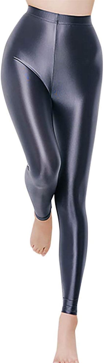 ladies glossy shiny oil leggings elasticity shimmer tights stockings footless