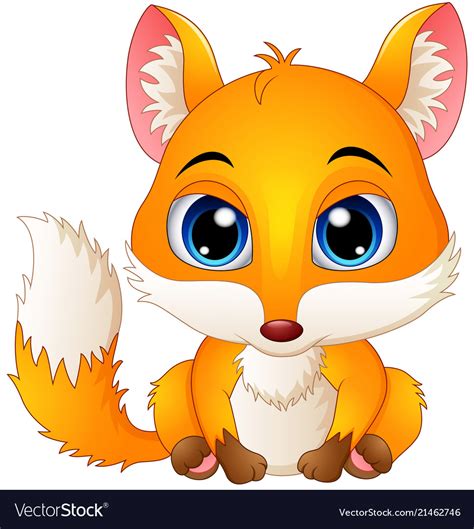 Cute Baby Fox Cartoon Royalty Free Vector Image