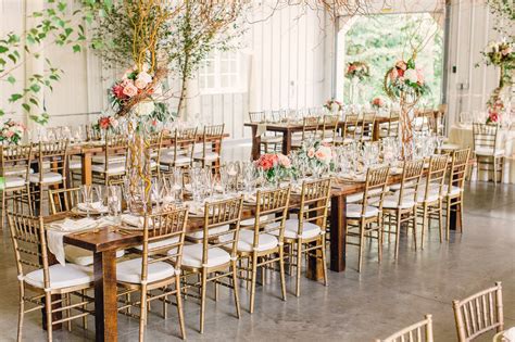 Some rental places will require you to pay a deposit before some companies were also offering sashes for each chair for an extra charge of $2.00 to $3.00 each, and tablecloths to rent for tables from $5.00 to $20.00 each. Gold Chiavari Chairs and Long Wood Dining Tables