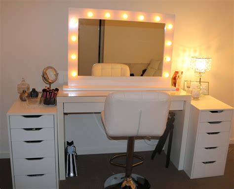 This is our xl pro hollywsood mirror which features a sleek white design. ROGUE Hair Extensions: IKEA MAKEUP VANITY & HOLLYWOOD LIGHTS!