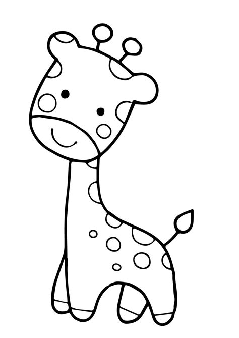 Kleurplaat Giraffe Baby