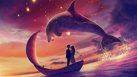 Luminos Lantern Sky Boat Fantasy Vara Water Dolphin Purple
