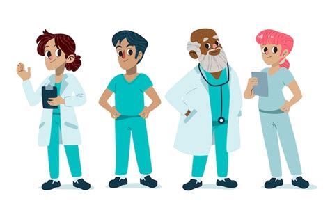 Ilustraci N De M Dicos Y Enfermeras De Dibujos Animados Vector Gratis