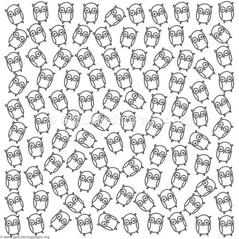 Free Instant Download Cute Owl Pattern Coloring Pages
