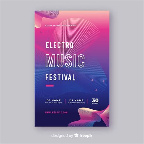Free Vector Electronic Music Festival Poster Template