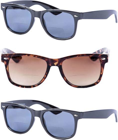 3 pair of classic wayfarer full reading sunglasses outdoor reading sunglasses not bifocals