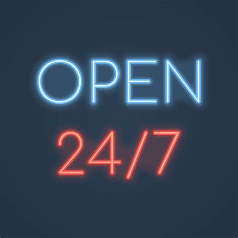 220 Neon Light 24 Hrs 24 7 Sign Stock Photos Pictures And Royalty Free