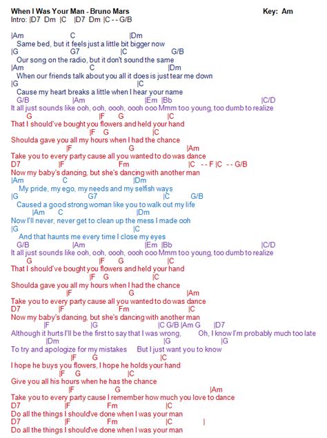 TalkingChord Com Bruno Mars When I Was Your Man Chords