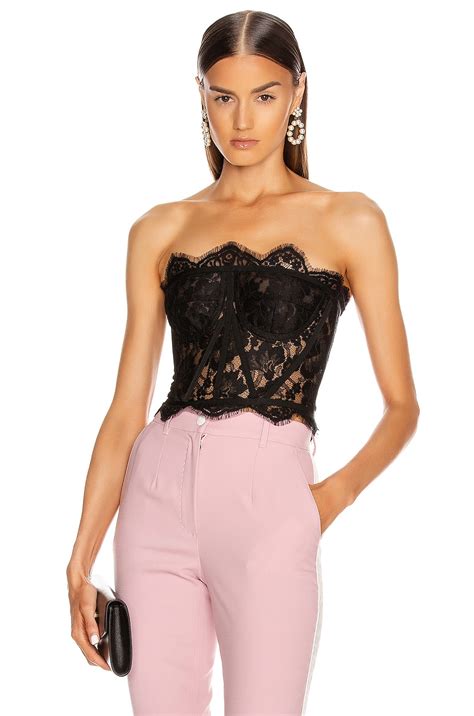 Dolce And Gabbana Lace Bustier Top In Black Fwrd