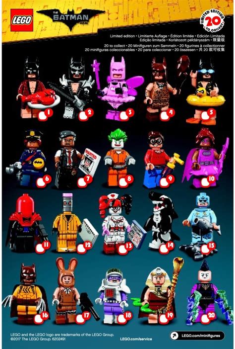 71017 Minifigures The Lego Batman Movie Series Lego Instructions And