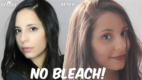 Diy Lighten Dark Hair Without Added Bleach At Home Youtube