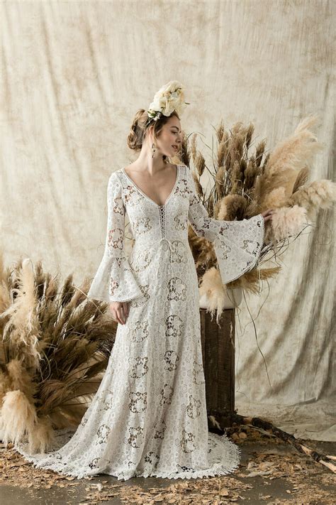 Juliet Lace Bohemian Wedding Dress Dreamers And Lovers