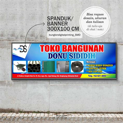 Spanduk Banner Toko Bahan Bangunan Lazada Indonesia