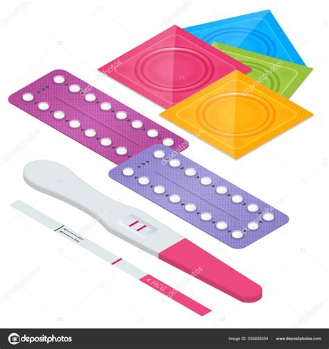 Isometric Oral Contraceptive Pill Condoms And Pregnancy Test Safe Sex