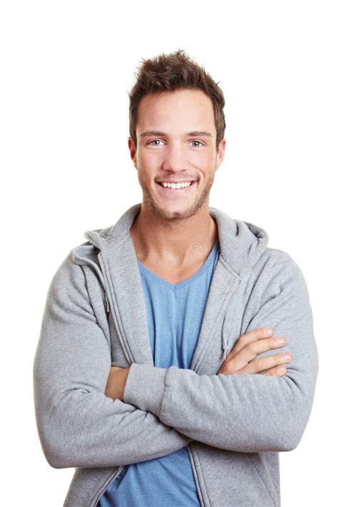 Happy Man Smiling With Arms Crossed Stock Photo Image Of Arms