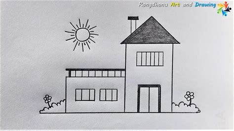 How To Draw A Easy Beautiful House ⛪🏡 My House Picture Art😍 Youtube