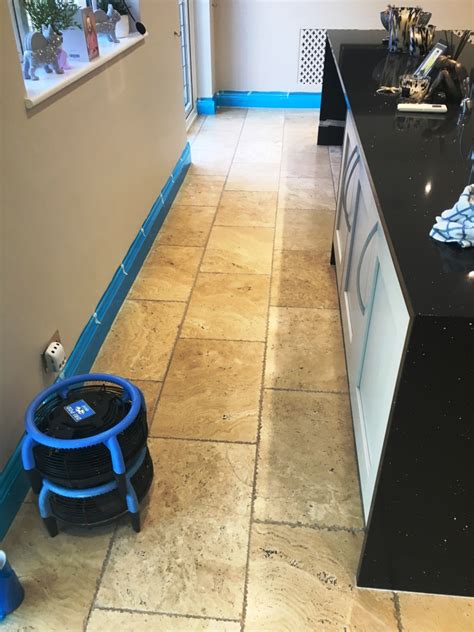 Achieving A Deep Polish On Tumbled Travertine Floor In Horley East