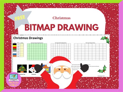 Christmas Bitmap Drawing Activity Teaching Resources
