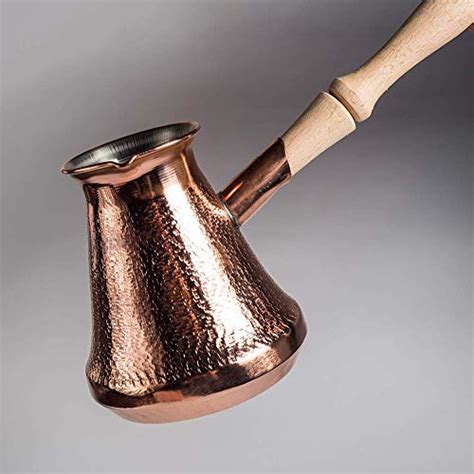Armenian Handmade Coffee Pot Copper Jazva Maker Wooden Handle Turkish