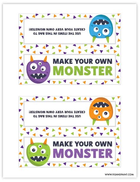 Make Your Own Monster Free Printable