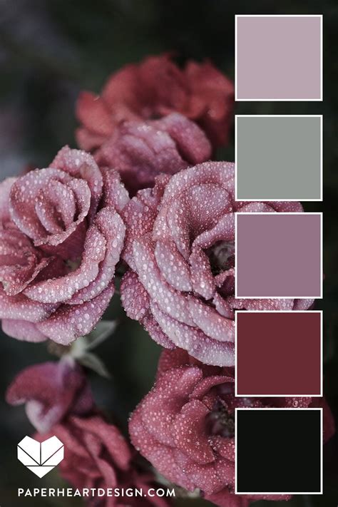 Dusty Floral Color Palette Muted Pinks And Rose Colors With Sage