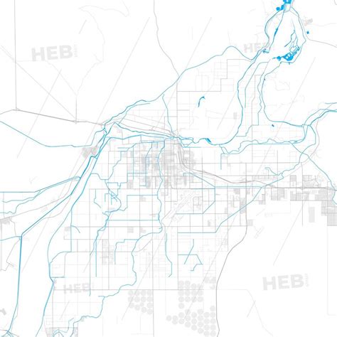 Rich Detailed Vector Map Of Yuma Arizona Usa Hebstreits Sketches