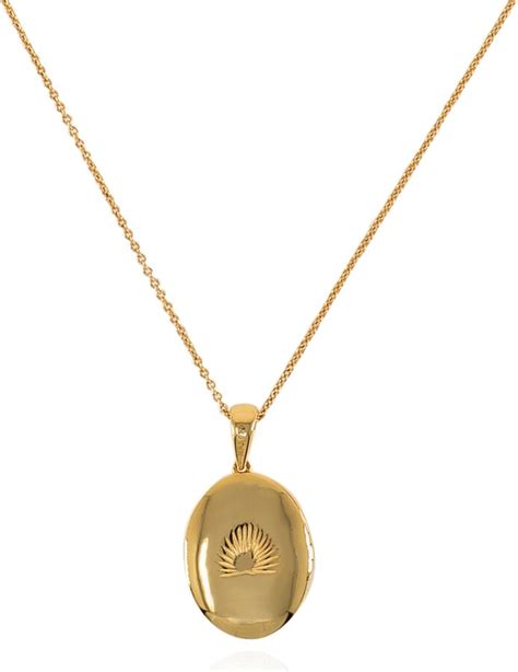 Naked Palm Jewellery Reversible Engraved Diamond Locket Necklace In K Gold Vermeil Shopstyle