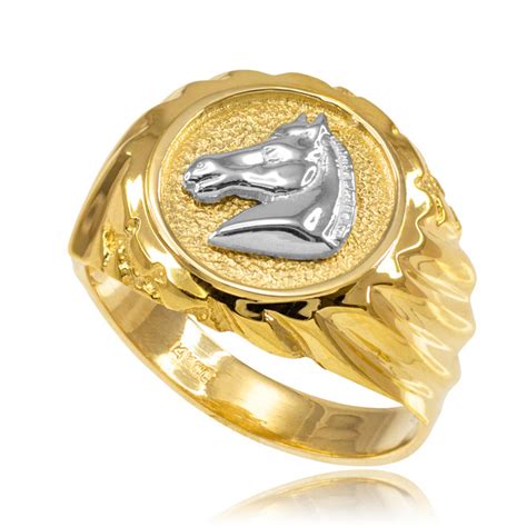 Gold Horse Saddle Ring Equestrian Rings Horse Rings