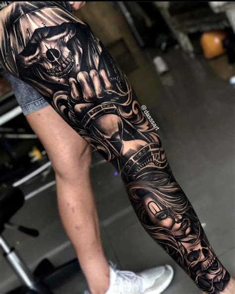 Leg Sleeve Tattoo By © Dassssart Rnewtattoos