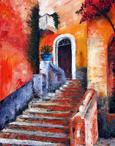 Colors Of Genoa Palette Knife Oil Painting No Brush