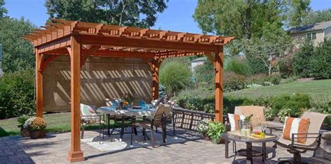 12x12 Traditional Wood Pergola In Canyon Brown Stain Bristol Amish Market