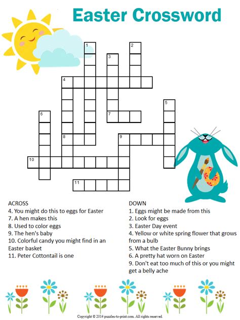 Easter Crossword Puzzle Easter Crossword Easter Puzzles Easter