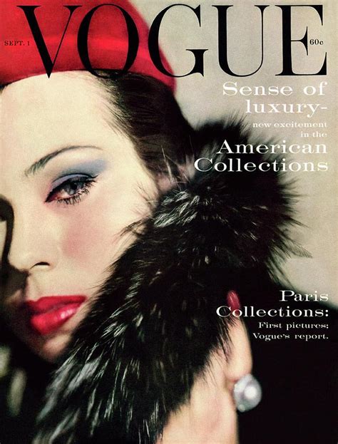 A Vogue Cover Of Morris Wearing A Fur Collar By Karen Radkai