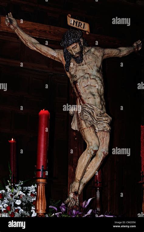 The Crucifixion Of Christ By Sculptor Gregorio Fernández In The Church