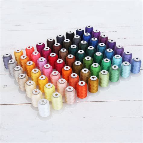 polyester embroidery machine thread set 63 spool brother colors 500m 550yd spools 40wt for