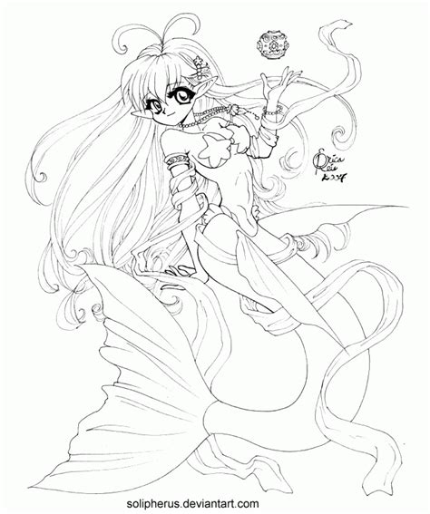 Anime Mermaid Coloring Pages Clip Art Library