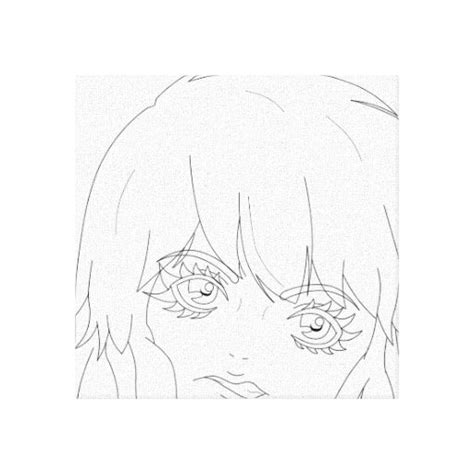 Semi Realistic Anime Girl Lineart 12 X 12 Canvas Zazzle