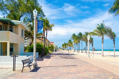 Hollywood Beach Boardwalk In Florida Stock Image Image Of South