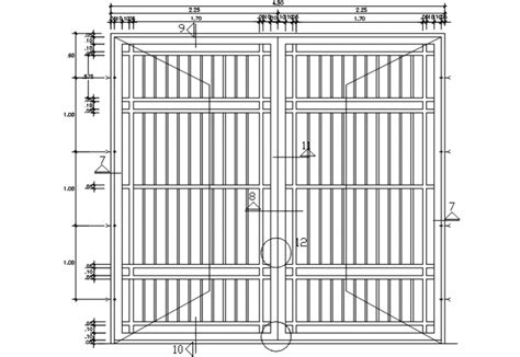 Double Door Main Gate Elevation Cad Drawing Details Dwg File Cadbull