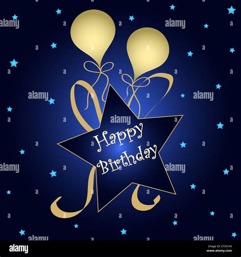Stars And Balloons With Happy Birthday Wishes Stock Photo Alamy