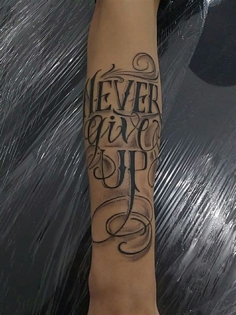 Anita sent us her wrist tattoo. Never give up | Cool tattoos for guys, Tattoos, Tattoos ...