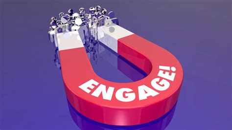 Engage Customer Audience Interaction Magnet Pulling People 3 D