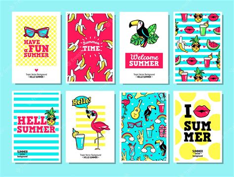 Premium Vector Vector Cards And Banners In Cartoon 80s90s Style