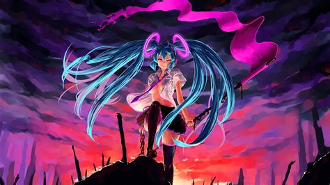 Wallpaper Illustration Anime Girls Vocaloid Hatsune Miku