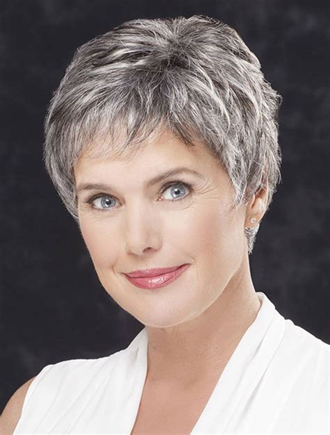 Lace Front Straight 4 Cropped Grey Hair Wigs Sku Xw04001 Short